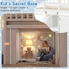image:imageGiantex Low Loft Bed Twin Size with LED Lights Wooden Bed Frame wStairs Safety Guardrails Storage Cabinet Bookshelf amp UnderBed Play Space Modern Kids Loft Bed for Boys Girls Mint GreenWhite