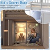 image:imageGiantex Low Loft Bed Twin Size with LED Lights Wooden Bed Frame wStairs Safety Guardrails Storage Cabinet Bookshelf amp UnderBed Play Space Modern Kids Loft Bed for Boys Girls Mint GreenGrey