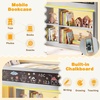 image:imageGiantex Low Loft Bed with LED Lights Twin Size Bed Frames for Kids wChalkboard Removable Bookcase amp UnderBed Storage Space Wood Loft Beds with Stairs Safety Guardrail for Girls Boys WhiteGrey