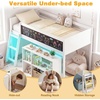 image:imageGiantex Low Loft Bed with LED Lights Twin Size Bed Frames for Kids wChalkboard Removable Bookcase amp UnderBed Storage Space Wood Loft Beds with Stairs Safety Guardrail for Girls Boys WhiteWhite