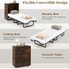 image:imageGiantex Murphy Bed Cabinet with Mattress  74 x 31 Cot Size Folding Bed wStorage Metal Frame amp Lockable Rolling Wheels SpaceSaving Roll Away Beds with Mattresses for Adults Guests Rustic BrownRustic Brown