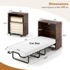 image:imageGiantex Murphy Bed Cabinet with Mattress  74 x 31 Cot Size Folding Bed wStorage Metal Frame amp Lockable Rolling Wheels SpaceSaving Roll Away Beds with Mattresses for Adults Guests Rustic BrownRustic Brown