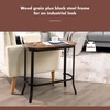 image:imageGiantex Narrow End Table Industrial Sofa Side Table with Rustic Tabletop amp Stable Steel Frame Wood Look Accent Table Compact Bedside Table for Living Room Entryway Easy Assembly Rustic Brown1