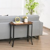 image:imageGiantex Narrow End Table Industrial Sofa Side Table with Rustic Tabletop amp Stable Steel Frame Wood Look Accent Table Compact Bedside Table for Living Room Entryway Easy Assembly Rustic Brown1
