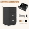 image:imageGiantex Night Stand Set 2 with Charging Station 26 Tall Side End Table w3 Storage Drawers Wooden Nightstand Chest of Drawers Wood Dresser for Bedroom Office 2 NaturalBlack