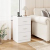 image:imageGiantex Night Stand Set 2 with Charging Station 26 Tall Side End Table w3 Storage Drawers Wooden Nightstand Chest of Drawers Wood Dresser for Bedroom Office 2 NaturalWhite