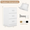 image:imageGiantex Night Stand Set 2 with Charging Station 26 Tall Side End Table w3 Storage Drawers Wooden Nightstand Chest of Drawers Wood Dresser for Bedroom Office 2 NaturalWhite