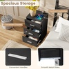 image:imageGiantex Night Stand Set 2 with Charging Station 26 Tall Side End Table w3 Storage Drawers Wooden Nightstand Chest of Drawers Wood Dresser for Bedroom Office 2 NaturalBlack