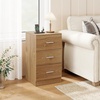 image:imageGiantex Night Stand Set 2 with Charging Station 26 Tall Side End Table w3 Storage Drawers Wooden Nightstand Chest of Drawers Wood Dresser for Bedroom Office 2 NaturalNatural