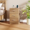 image:imageGiantex Night Stand Set 2 with Charging Station 26 Tall Side End Table w3 Storage Drawers Wooden Nightstand Chest of Drawers Wood Dresser for Bedroom Office 2 NaturalNatural