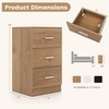 image:imageGiantex Night Stand Set 2 with Charging Station 26 Tall Side End Table w3 Storage Drawers Wooden Nightstand Chest of Drawers Wood Dresser for Bedroom Office 2 NaturalNatural