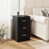 image:imageGiantex Night Stand Set 2 with Charging Station 26 Tall Side End Table w3 Storage Drawers Wooden Nightstand Chest of Drawers Wood Dresser for Bedroom Office 2 NaturalBlack