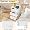 image:imageGiantex Night Stand Set 2 with Charging Station 26 Tall Side End Table w3 Storage Drawers Wooden Nightstand Chest of Drawers Wood Dresser for Bedroom Office 2 NaturalWhite