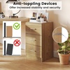 image:imageGiantex Night Stand Set 2 with Charging Station 26 Tall Side End Table w3 Storage Drawers Wooden Nightstand Chest of Drawers Wood Dresser for Bedroom Office 2 NaturalNatural