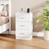 image:imageGiantex Night Stand Set 2 with Charging Station 26 Tall Side End Table w3 Storage Drawers Wooden Nightstand Chest of Drawers Wood Dresser for Bedroom Office 2 NaturalWhite