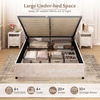 image:imageGiantex Queen Size Lift Up Storage Bed Modern Corduroy Upholstered Platform wWingback Headboard Hydraulic Support Queen Bed Frame with Storage No Box Spring Needed BeigeBeige