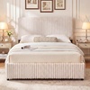 image:imageGiantex Queen Size Lift Up Storage Bed Modern Corduroy Upholstered Platform wWingback Headboard Hydraulic Support Queen Bed Frame with Storage No Box Spring Needed BeigeBeige
