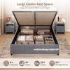 image:imageGiantex Queen Size Lift Up Storage Bed Modern Corduroy Upholstered Platform wWingback Headboard Hydraulic Support Queen Bed Frame with Storage No Box Spring Needed BeigeGrey