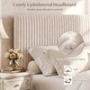 image:imageGiantex Queen Size Lift Up Storage Bed Modern Corduroy Upholstered Platform wWingback Headboard Hydraulic Support Queen Bed Frame with Storage No Box Spring Needed BeigeBeige