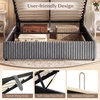 image:imageGiantex Queen Size Lift Up Storage Bed Modern Corduroy Upholstered Platform wWingback Headboard Hydraulic Support Queen Bed Frame with Storage No Box Spring Needed BeigeGrey
