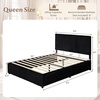 image:imageGiantex Queen Size Lift Up Storage Bed Modern Corduroy Upholstered Platform wWingback Headboard Hydraulic Support Queen Bed Frame with Storage No Box Spring Needed BeigeBlack