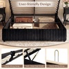 image:imageGiantex Queen Size Lift Up Storage Bed Modern Corduroy Upholstered Platform wWingback Headboard Hydraulic Support Queen Bed Frame with Storage No Box Spring Needed BeigeBlack