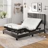 image:imageGiantex Queen Size Platform Bed Frame Box Spring Needed Modern Upholstered Mattress Foundation with Linen Fabric Headboard Solid Wood Legs No Slatted Bed Frame for Adjustable Bed Base Gray