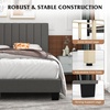 image:imageGiantex Queen Size Platform Bed Frame Box Spring Needed Modern Upholstered Mattress Foundation with Linen Fabric Headboard Solid Wood Legs No Slatted Bed Frame for Adjustable Bed Base Gray