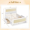 image:imageGiantex Rattan Bed Frame with 2 Storage Drawers Twin Size Boho Platform Beds wHeadboard amp Footboard Wood Mattress Foundation Twin Bed Frames for Kids Adults No Box Spring Needed White TwinWhite
