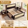 image:imageGiantex Rattan Bed Frame with 2 Storage Drawers Twin Size Boho Platform Beds wHeadboard amp Footboard Wood Mattress Foundation Twin Bed Frames for Kids Adults No Box Spring Needed White TwinEspresso