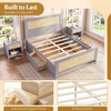 image:imageGiantex Rattan Bed Frame with 2 Storage Drawers Twin Size Boho Platform Beds wHeadboard amp Footboard Wood Mattress Foundation Twin Bed Frames for Kids Adults No Box Spring Needed White TwinGrey