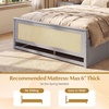 image:imageGiantex Rattan Bed Frame with 2 Storage Drawers Twin Size Boho Platform Beds wHeadboard amp Footboard Wood Mattress Foundation Twin Bed Frames for Kids Adults No Box Spring Needed White TwinGrey