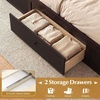 image:imageGiantex Rattan Bed Frame with 2 Storage Drawers Twin Size Boho Platform Beds wHeadboard amp Footboard Wood Mattress Foundation Twin Bed Frames for Kids Adults No Box Spring Needed White TwinEspresso