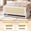 image:imageGiantex Rattan Bed Frame with 2 Storage Drawers Twin Size Boho Platform Beds wHeadboard amp Footboard Wood Mattress Foundation Twin Bed Frames for Kids Adults No Box Spring Needed White TwinWhite