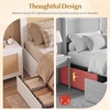 image:imageGiantex Rattan Bed Frame with 2 Storage Drawers Twin Size Boho Platform Beds wHeadboard amp Footboard Wood Mattress Foundation Twin Bed Frames for Kids Adults No Box Spring Needed White TwinWhite