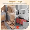 image:imageGiantex Rattan Bed Frame with 2 Storage Drawers Twin Size Boho Platform Beds wHeadboard amp Footboard Wood Mattress Foundation Twin Bed Frames for Kids Adults No Box Spring Needed White TwinGrey