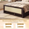 image:imageGiantex Rattan Bed Frame with 2 Storage Drawers Twin Size Boho Platform Beds wHeadboard amp Footboard Wood Mattress Foundation Twin Bed Frames for Kids Adults No Box Spring Needed White TwinEspresso