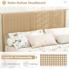 image:imageGiantex Rattan Twin Bed Frames for Kids Boho Platform Bed with Natural Wicker Headboard Solid Wood Foundation amp Support Slats UnderBed Storage Twin Size Bedframe for Adults No Box Spring NeededQueen