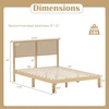 image:imageGiantex Rattan Twin Bed Frames for Kids Boho Platform Bed with Natural Wicker Headboard Solid Wood Foundation amp Support Slats UnderBed Storage Twin Size Bedframe for Adults No Box Spring NeededFull