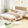 image:imageGiantex Rattan Twin Bed Frames for Kids Boho Platform Bed with Natural Wicker Headboard Solid Wood Foundation amp Support Slats UnderBed Storage Twin Size Bedframe for Adults No Box Spring NeededQueen