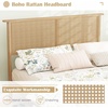 image:imageGiantex Rattan Twin Bed Frames for Kids Boho Platform Bed with Natural Wicker Headboard Solid Wood Foundation amp Support Slats UnderBed Storage Twin Size Bedframe for Adults No Box Spring NeededFull