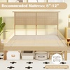 image:imageGiantex Rattan Twin Bed Frames for Kids Boho Platform Bed with Natural Wicker Headboard Solid Wood Foundation amp Support Slats UnderBed Storage Twin Size Bedframe for Adults No Box Spring NeededFull