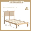 image:imageGiantex Rattan Twin Bed Frames for Kids Boho Platform Bed with Natural Wicker Headboard Solid Wood Foundation amp Support Slats UnderBed Storage Twin Size Bedframe for Adults No Box Spring NeededTwin