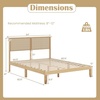 image:imageGiantex Rattan Twin Bed Frames for Kids Boho Platform Bed with Natural Wicker Headboard Solid Wood Foundation amp Support Slats UnderBed Storage Twin Size Bedframe for Adults No Box Spring NeededQueen