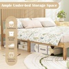 image:imageGiantex Rattan Twin Bed Frames for Kids Boho Platform Bed with Natural Wicker Headboard Solid Wood Foundation amp Support Slats UnderBed Storage Twin Size Bedframe for Adults No Box Spring NeededQueen