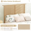 image:imageGiantex Rattan Twin Bed Frames for Kids Boho Platform Bed with Natural Wicker Headboard Solid Wood Foundation amp Support Slats UnderBed Storage Twin Size Bedframe for Adults No Box Spring NeededTwin