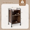 image:imageGiantex Record Player Stand with Charging Station Mobile Turntable Stand with Record Storage amp 4 Rolling Wheels 3Tier Vinyl Record Storage w Open Shelves amp Dividers for Living Room Rustic Brown