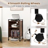 image:imageGiantex Record Player Stand with Charging Station Mobile Turntable Stand with Record Storage amp 4 Rolling Wheels 3Tier Vinyl Record Storage w Open Shelves amp Dividers for Living Room Rustic Brown
