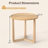 image:imageGiantex Round Side Table Set of 2 Sofa Couch End Table wWood Legs Farmhouse Circle Nightstand for Small Spaces Compact Accent Bedside Night Stand for Living Room Bedroom Easy Assembly NaturalNatural