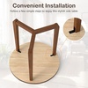 image:imageGiantex Round Side Table Set of 2 Sofa Couch End Table wWood Legs Farmhouse Circle Nightstand for Small Spaces Compact Accent Bedside Night Stand for Living Room Bedroom Easy Assembly NaturalWalnut
